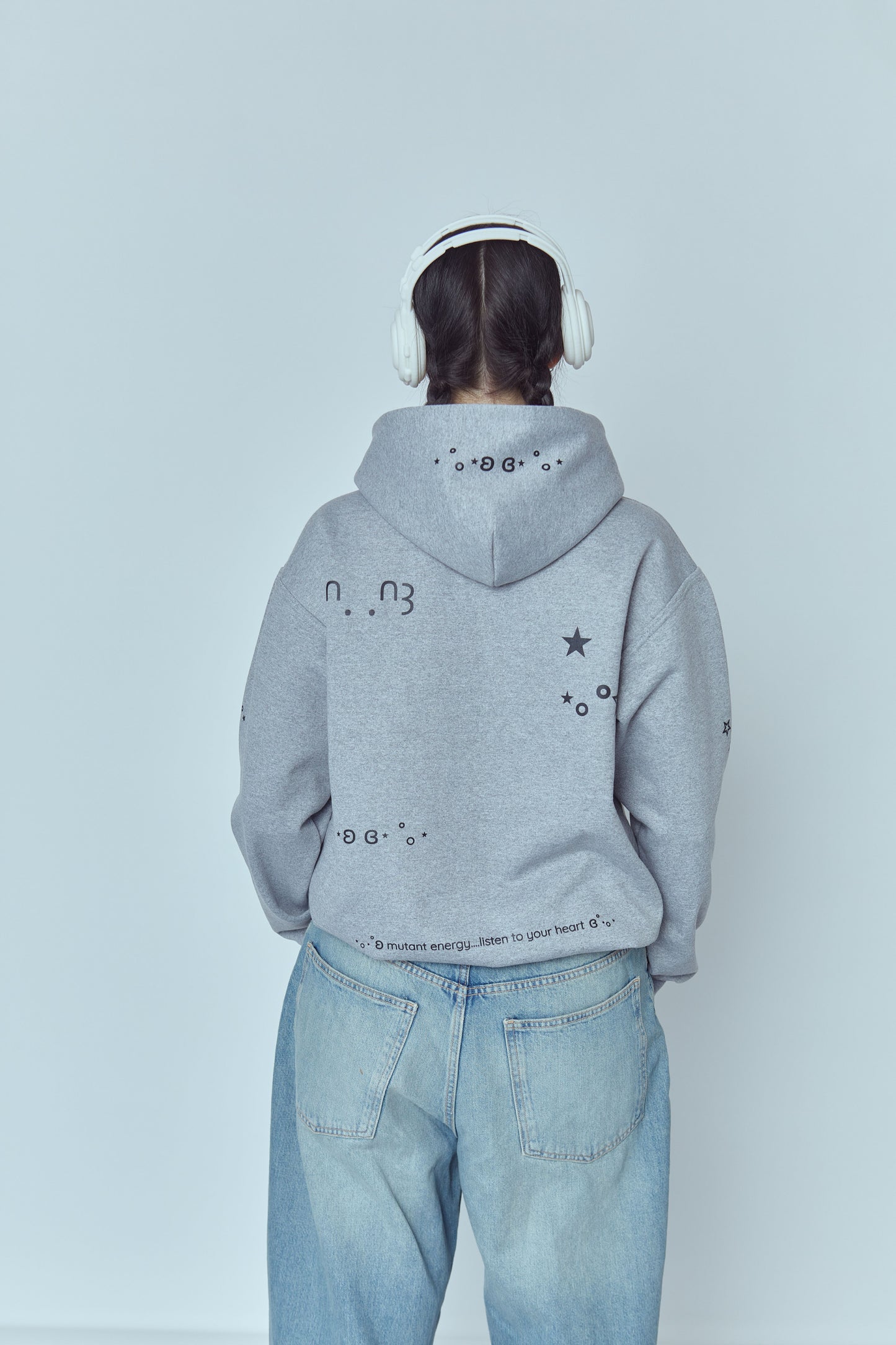 Kaomoji Hoodie Gris