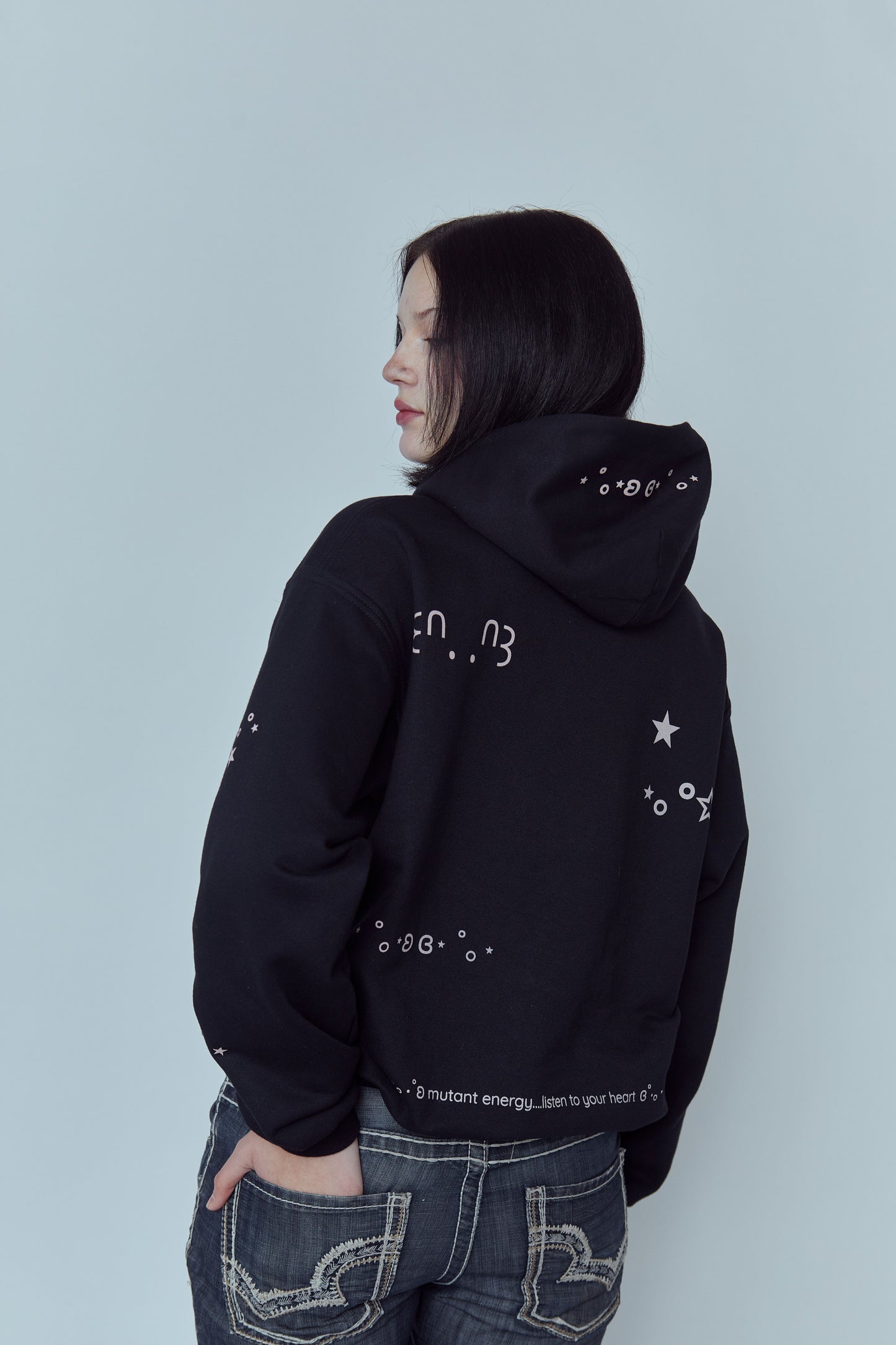 Kaomoji Hoodie Negro