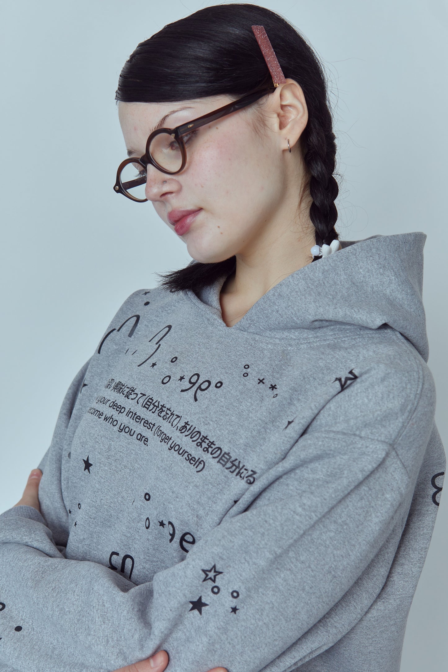 Kaomoji Hoodie Gris